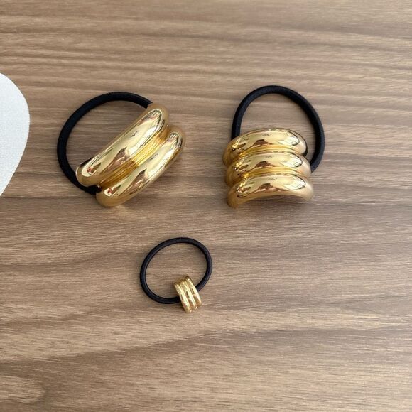 Elegant Gold Hair Cuffs Q87 - Picture 2 of 5